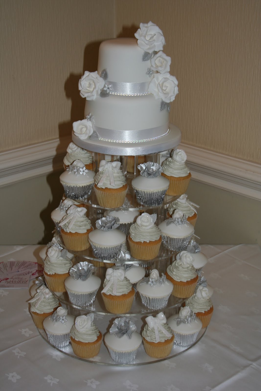 Katies Cupcakes White and Silver Winter Wedding  at 