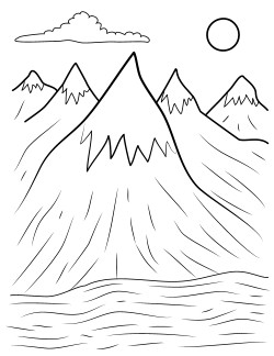 Mountain Pictures: Mountains Coloring Page