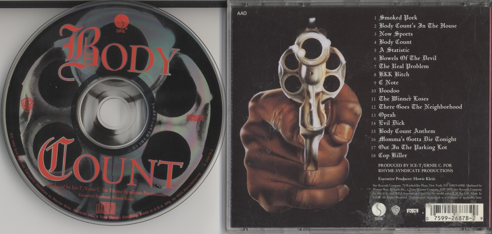 Artes gráficas de LP, CD, DVD™ e BluRay™ Body Count Cop Killer