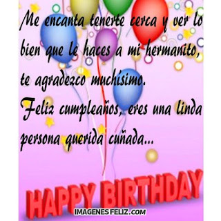 Feliz Cumpleaños Cuñada