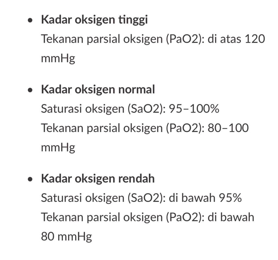 Kadar oksigen normal oximeter malaysia