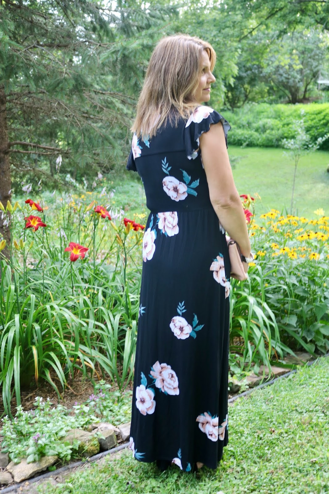 How To Wear A Dark Floral Maxi Dress