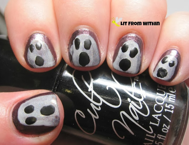 For the ghostly facial features, I went with Cult Nails Fetish, that gorgeous waxy black