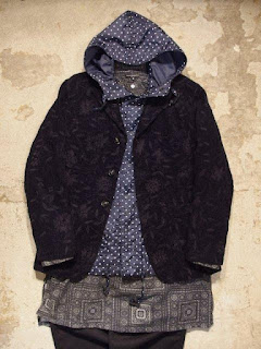 Engineered Garments "Lt.Parka in Navy Polka Dot Taffeta" Fall/Winter 2015 SUNRISE MARKET