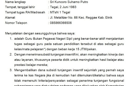 Contoh Surat Pernyataan Kinerja untuk Pengajuan TF