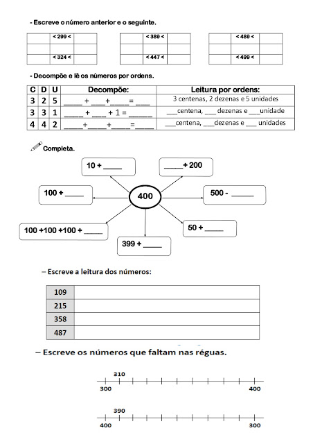 NÚMEROS DE 100 A 500