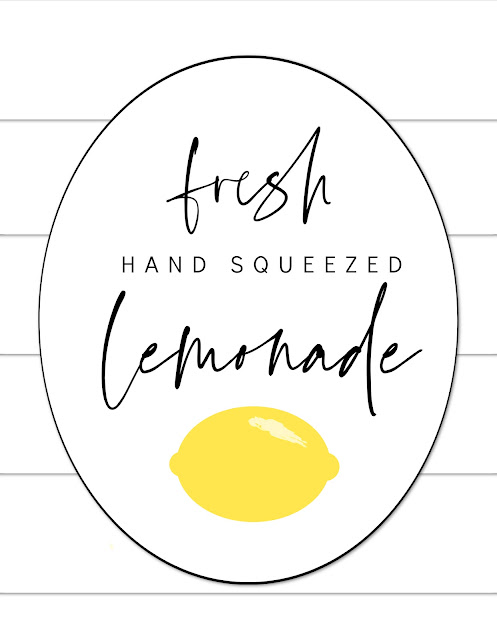 Fresh Hand Squeezed Lemonade  |  Free Printable  |  Summer Home Decor  