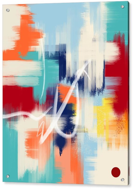 sold art, abstract art, acrylic block prints, how to hang art,