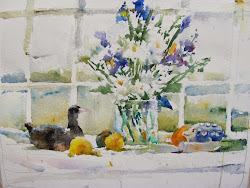 reid charles watercolour painting stow log almost