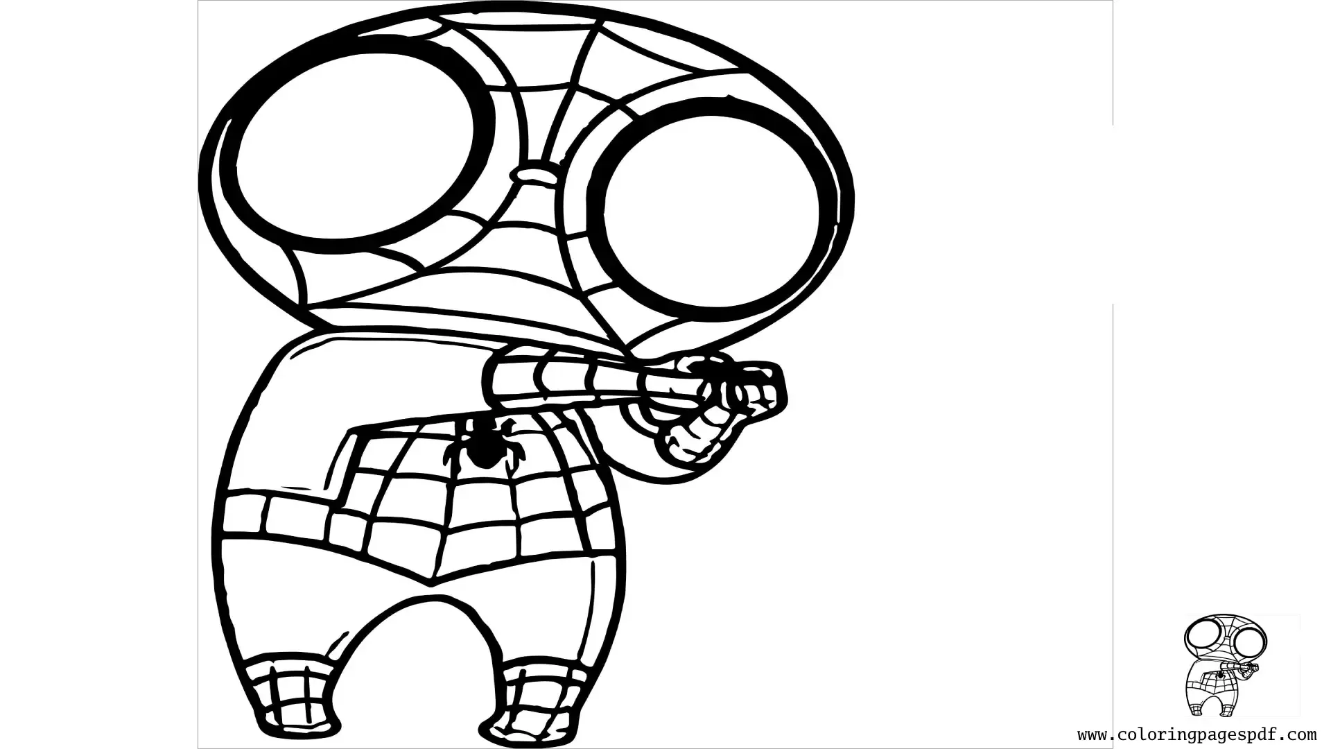 Coloring Page Of Chibi Spiderman
