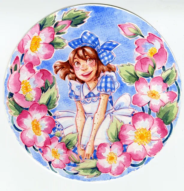 Watercolor illustration painted on the DorerArt round watercolor block