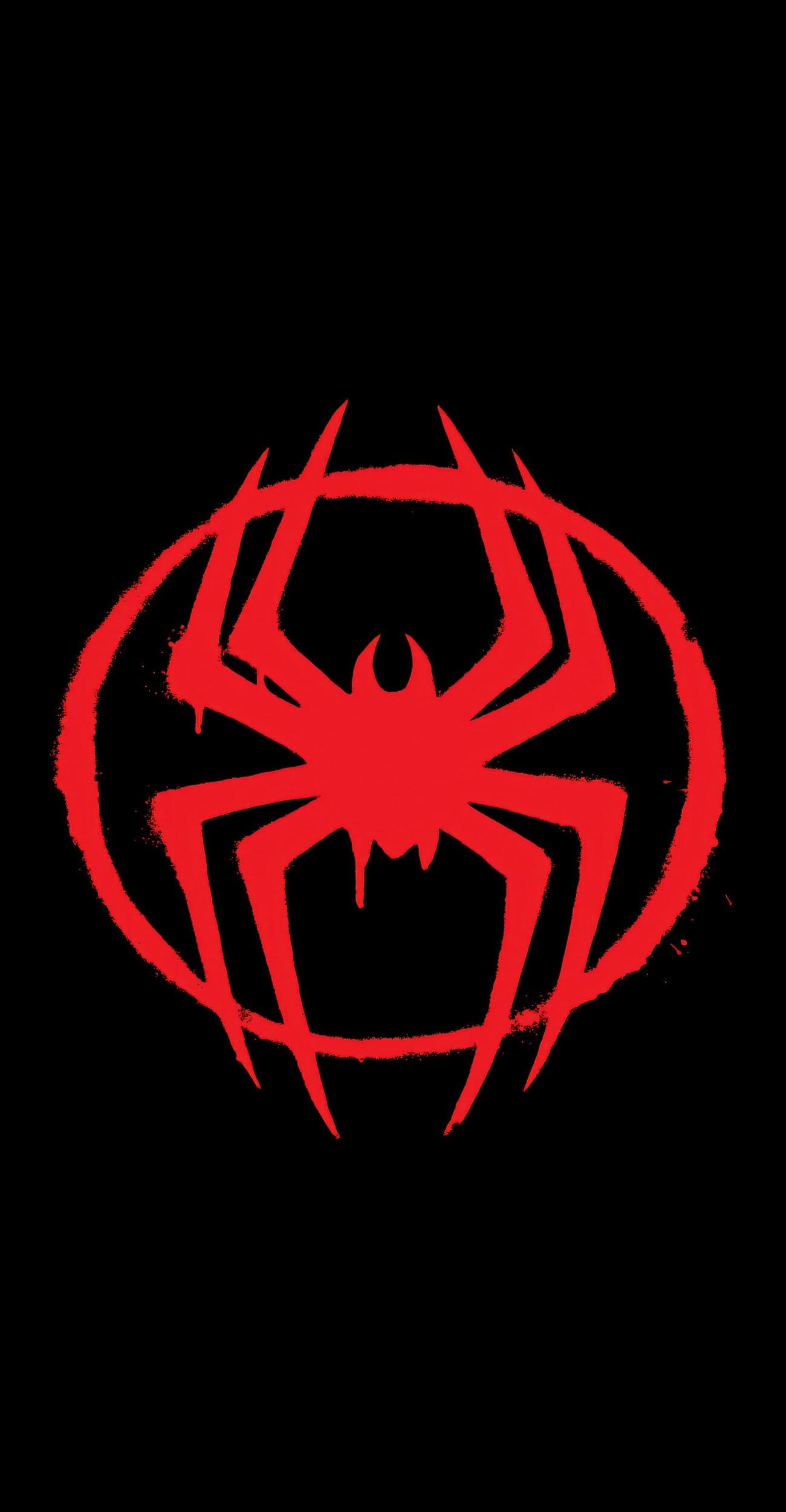 خلفية شعار سبايدر مان احمر مع خلفية سوداء بجودة 4K للايفون