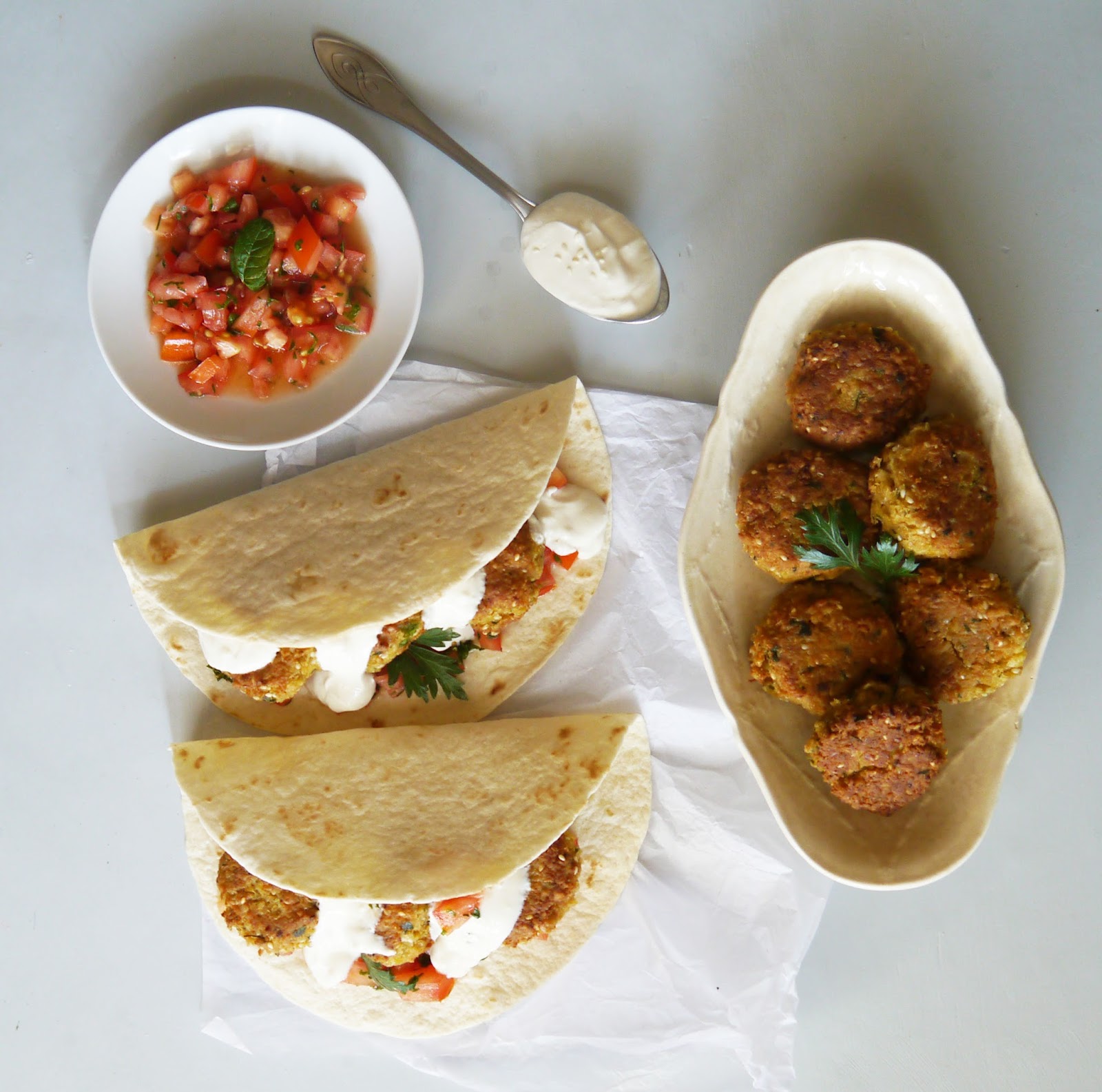 The Food Trotter Falafels & yogurttahini dip / Falafels & Sauce