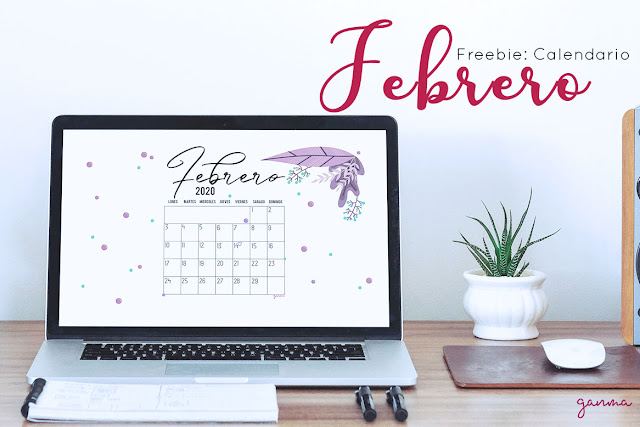 Freebie: Calendario Febrero 2020