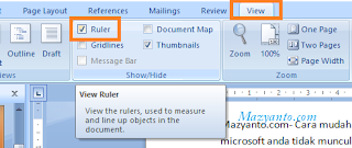 cara mudah menampilkan ruler atau penggaris pada microsoft word