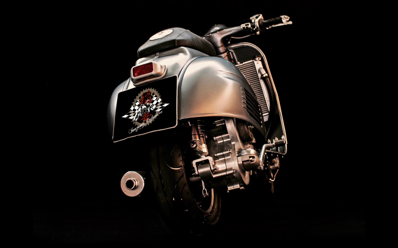 Liquid cooled bespoke Vespa Inazuma café racer