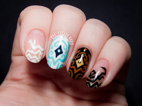 Raava and Vaatu nail art by @chalkboardnails