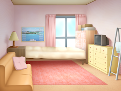 anime bedroom landscape