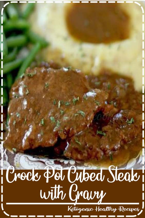 Crock Pot Cubed Steak with Gravy - Food Elizabeth