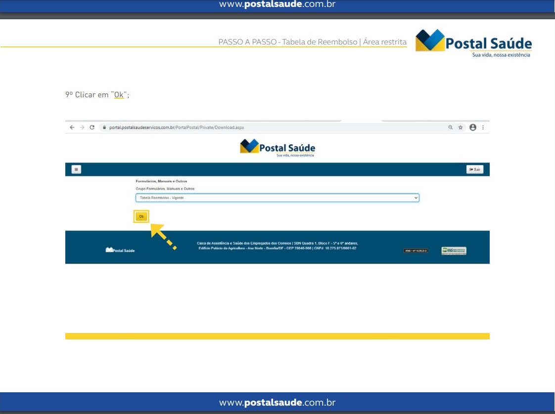 ORGANIZAÇÃO DAS PROFISSIONAIS DA ECT POSTAL SAÚDE TABELA DE