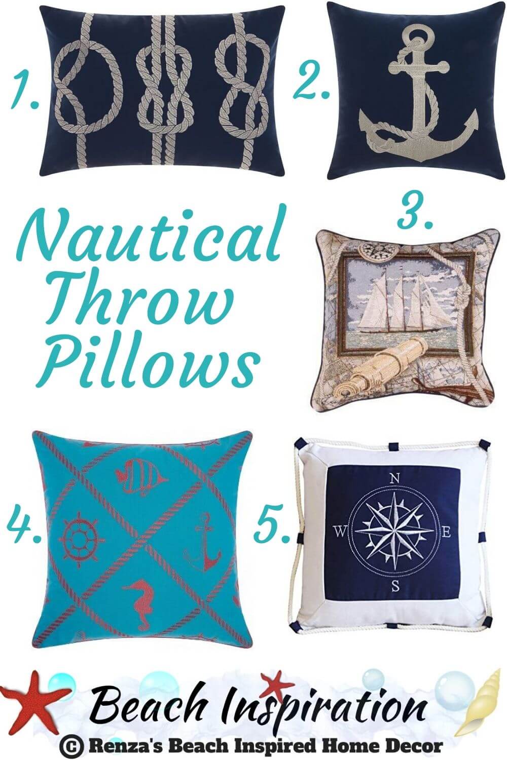 50+ Decorative Coastal Throw Pillows for Living Rooms