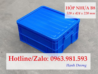 Hộp nhựa B8, thùng nhựa đặc B8, sóng nhựa bít