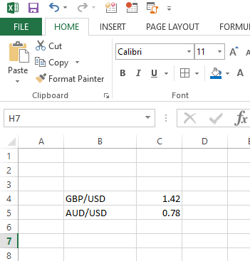 Sheet of a existing workbook containing few values