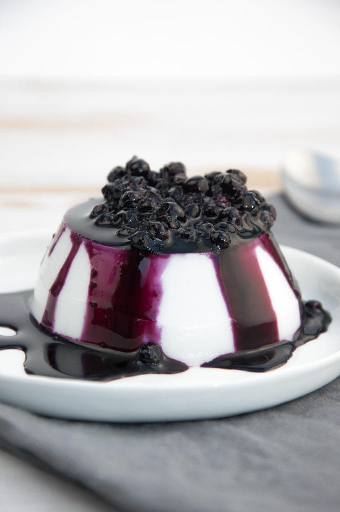 COCONUT PANNA COTTA WITH A BLUEBERRY TOPPING mother's cooking