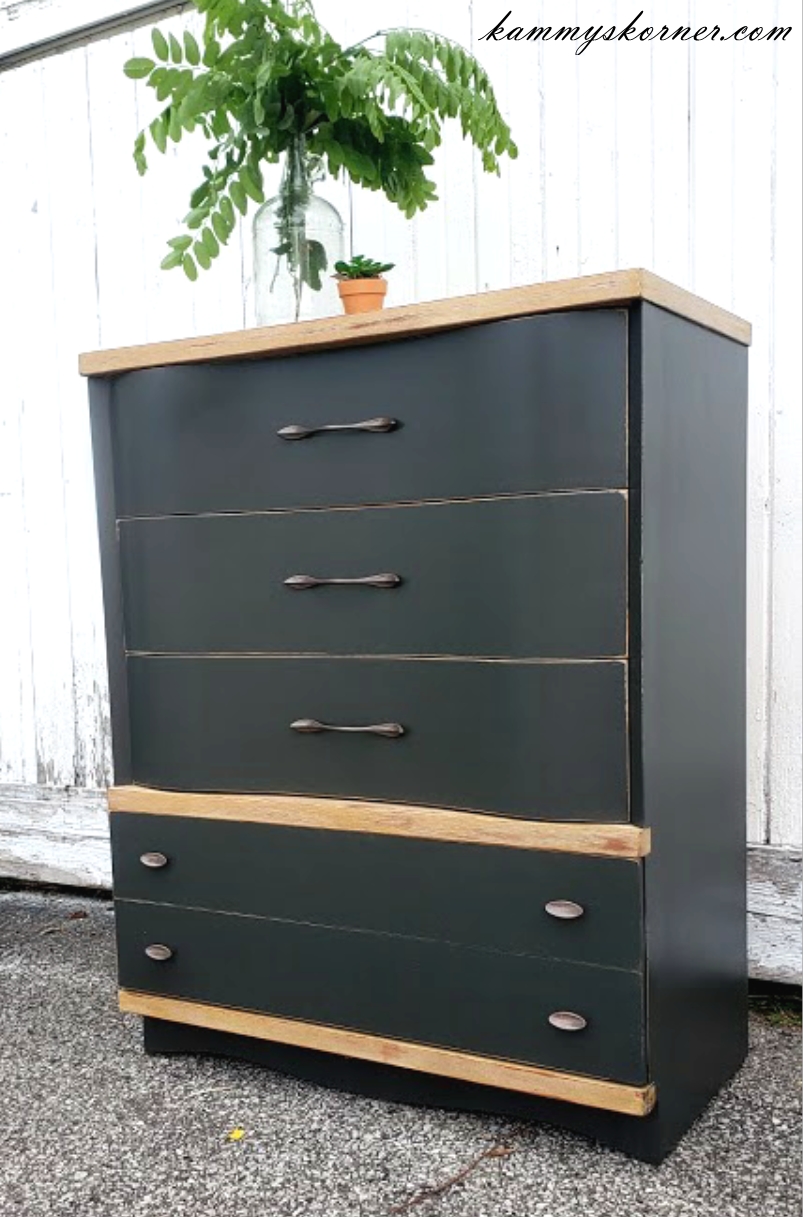 Kammy's Korner Mid Century Makeover {Blonde Dresser Set 1950s}