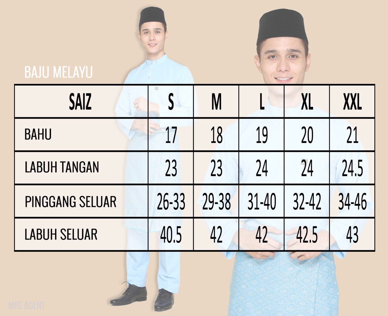 ukuran dan potongan baju nikah