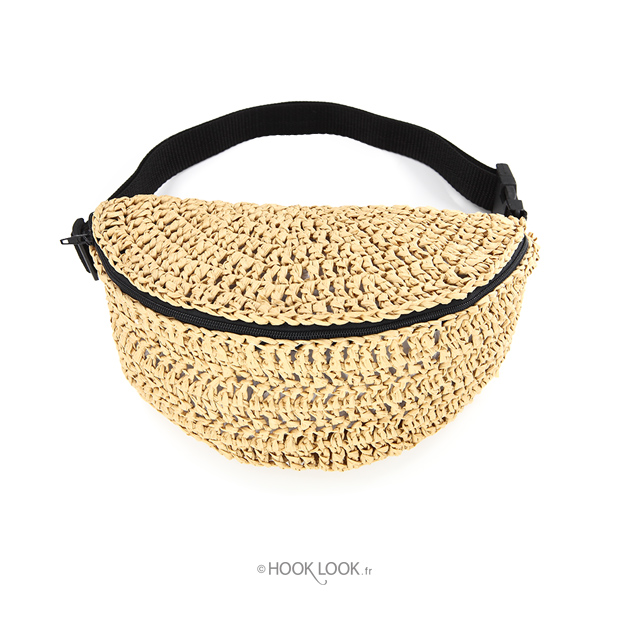 patron sac banane au crochet en raphia