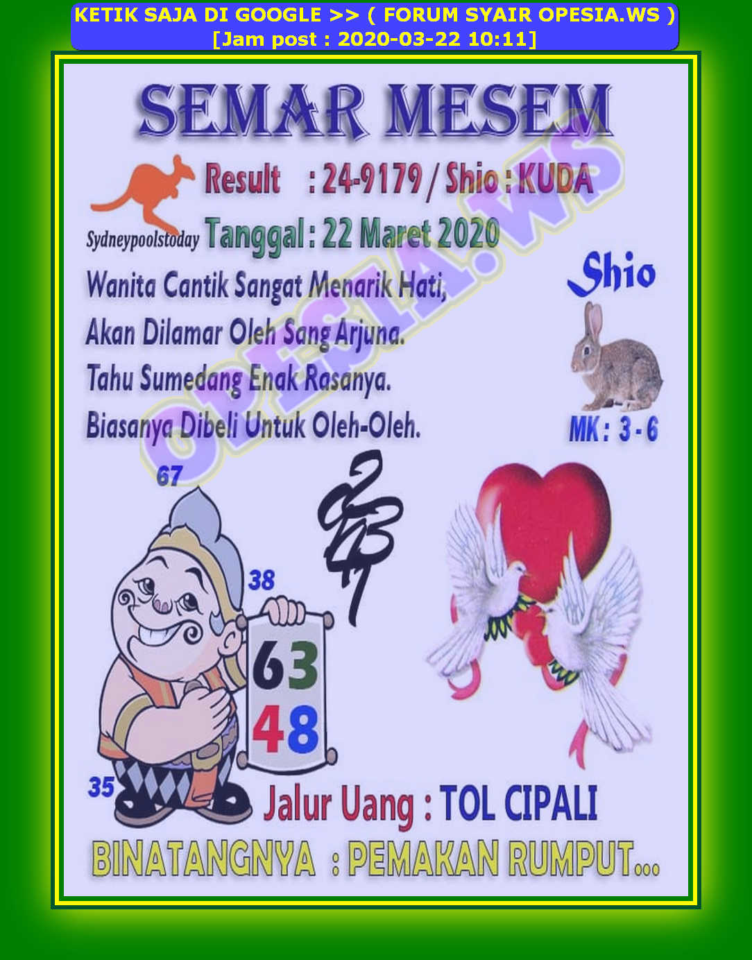 9+ Syair Hk Opesia Ws 22 September 2020