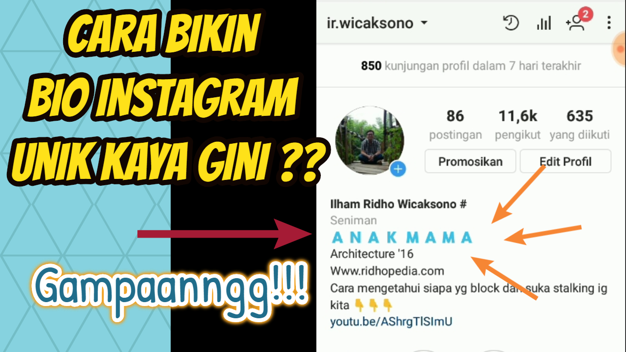 Cara membuat font unik untuk bio instagram - RidhoPedia