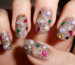 bling nails xmas nail gold night nailpolis