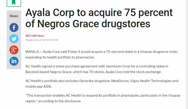 Negros Grace Pharmacy - selling - Ayala - Bacolod drugstore