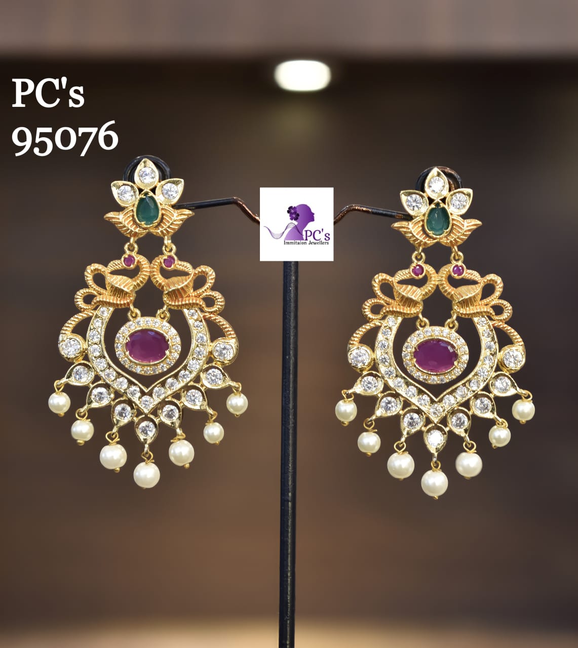 Shilpa Creation Trditional South Indian Fancy Jhumki Earrings  Studs II  Matte gold jhumkaKemp jhumkas