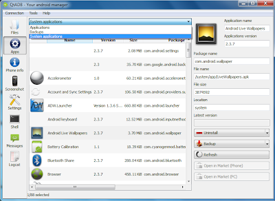 QtADB=>Apps=>System Application - You can even manage (backup, uninstall, etc) system applications.