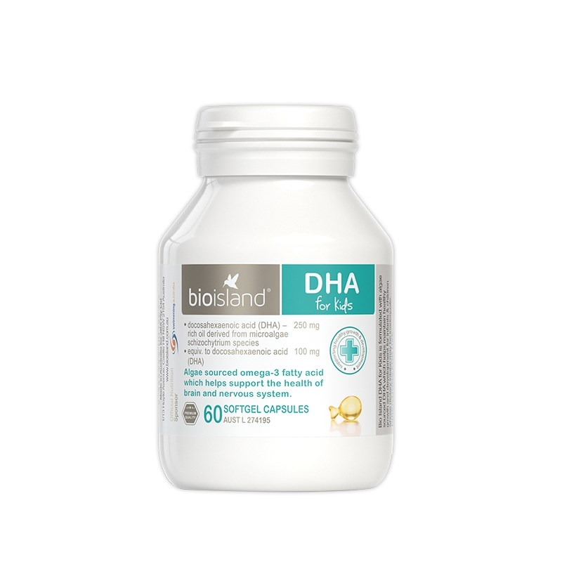 Bio Island Dầu cá cho bé từ 1 tháng tuổi trở lên Bio Island DHA 60 viên