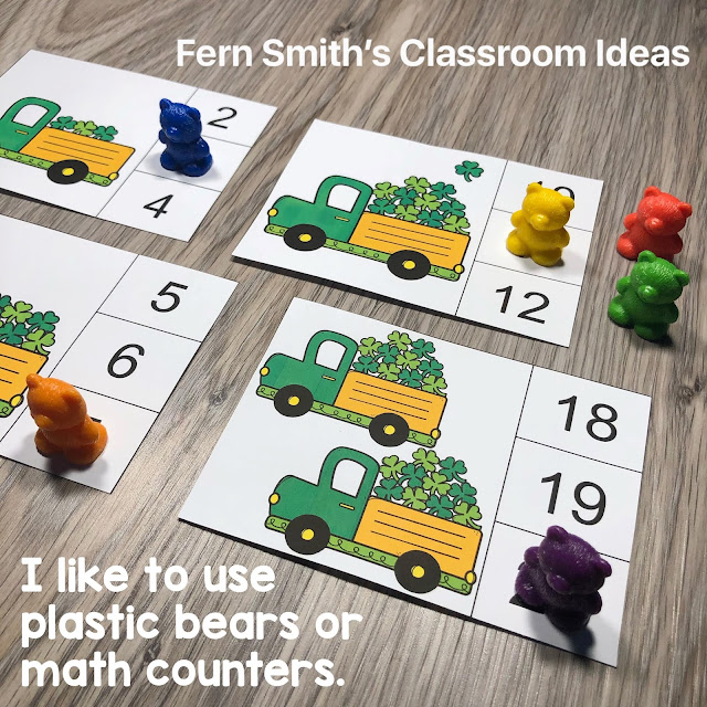 St. Patrick's Day Counting Clip Cards #FernSmithsClassroomIdeas