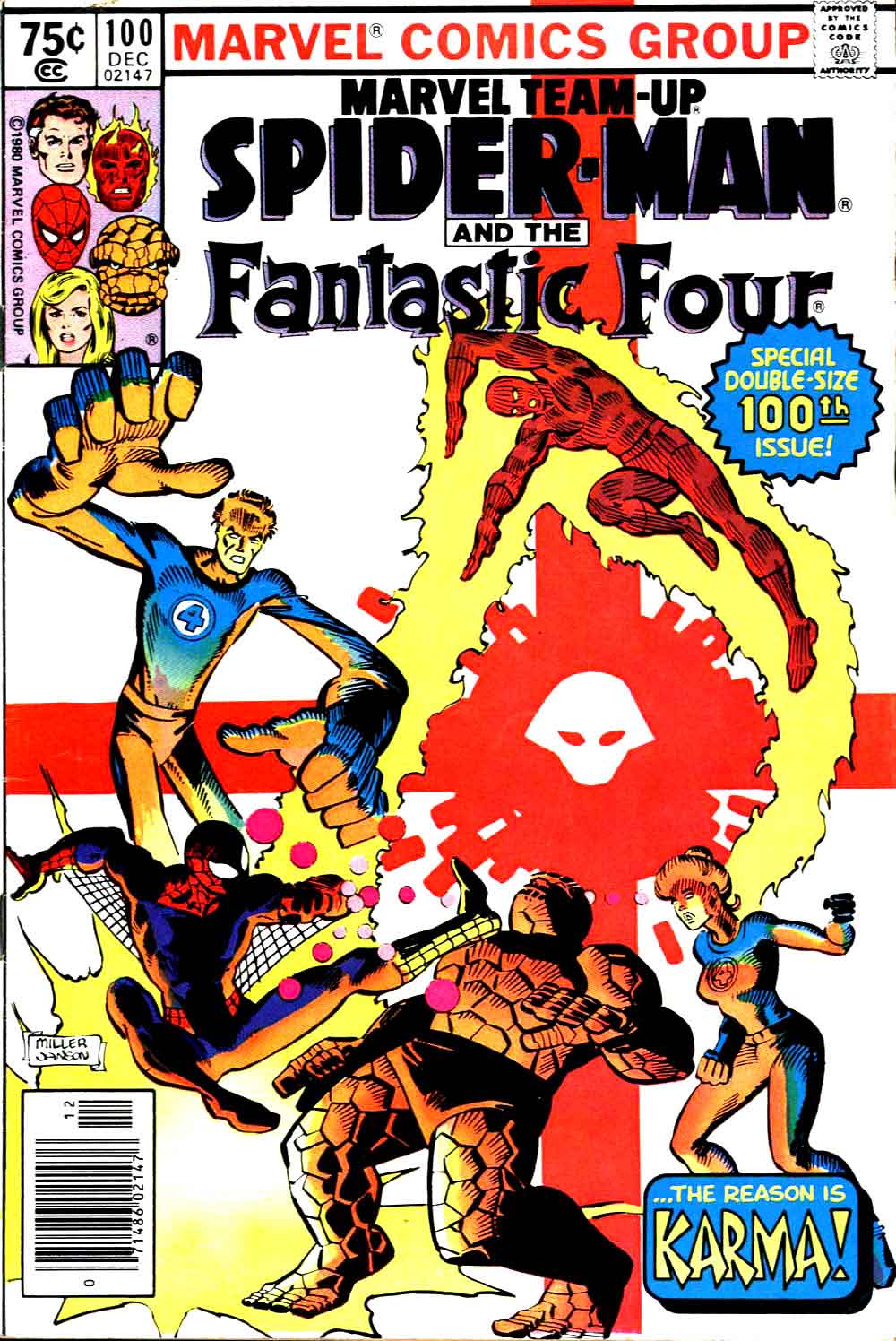Marvel Team-Up #100 marvel 1980s comic book cover art by Frank Miller John Byrne