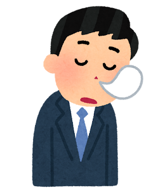 居眠りしている男性会社員のイラスト