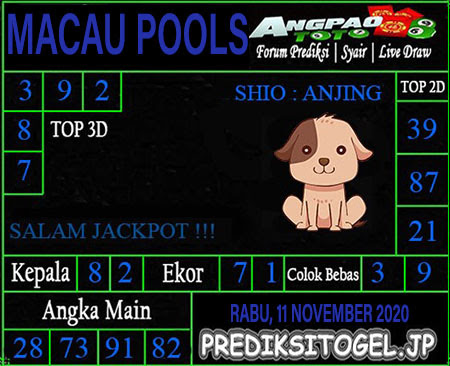 Prediksi Toto Macau Rabu 11 November 2020 Hari Ini Togel Macau Jitu
