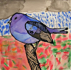 painting watercolor glue paintings outlines water paint grade bird watercolour ink colors outlined drawing leaf outline techniques colored cool different