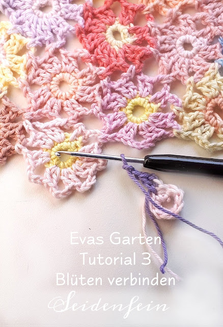 Häkeldecke " Evas Garten " Blüten verbinden * Tutorial 2 * Crochetblanket "EVEs Garden" how to connect the flowers