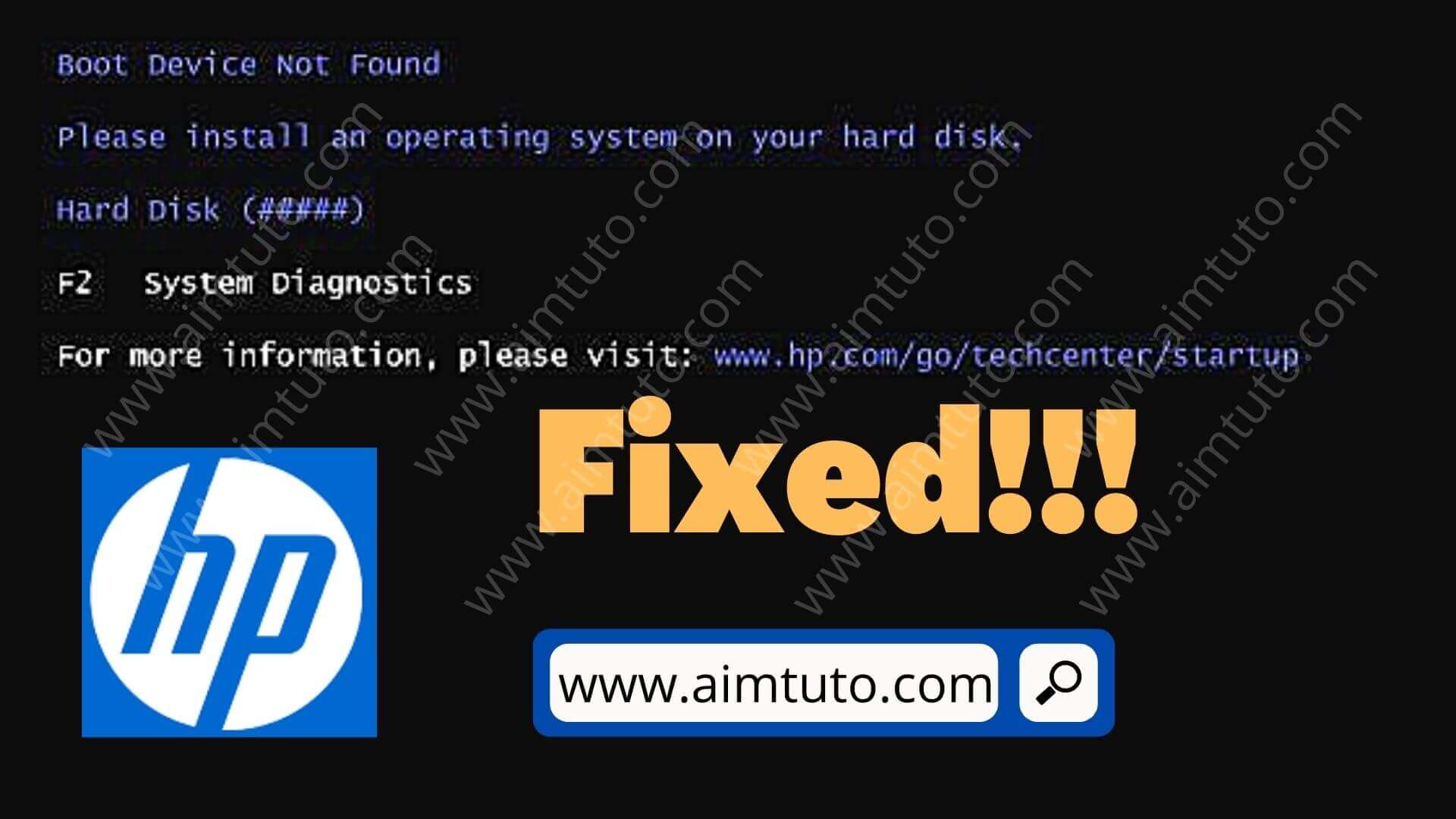 Fix Boot Device Not Found 3F0 Error on HP Windows 10