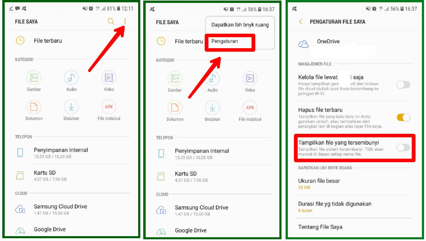 Cara tampilkan folder atau file tersembunyi pada smartphone android