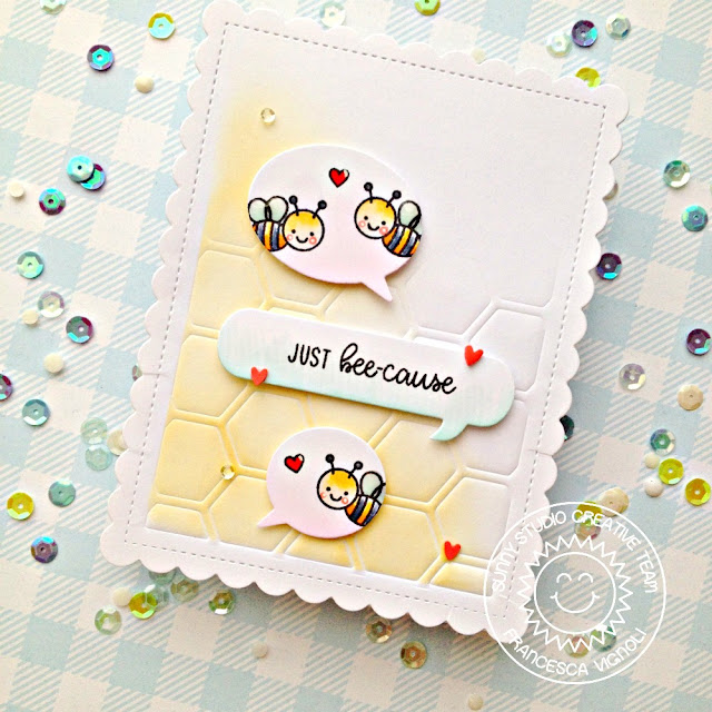 Sunny Studio Stamps: Comic Strip Speech Bubbles Just Bee-cause Card by Franci Vignoli Sunny Studio Stamps: Comic Strip Speech Bubbles Just Bee-cause Card by Franci Vignoli