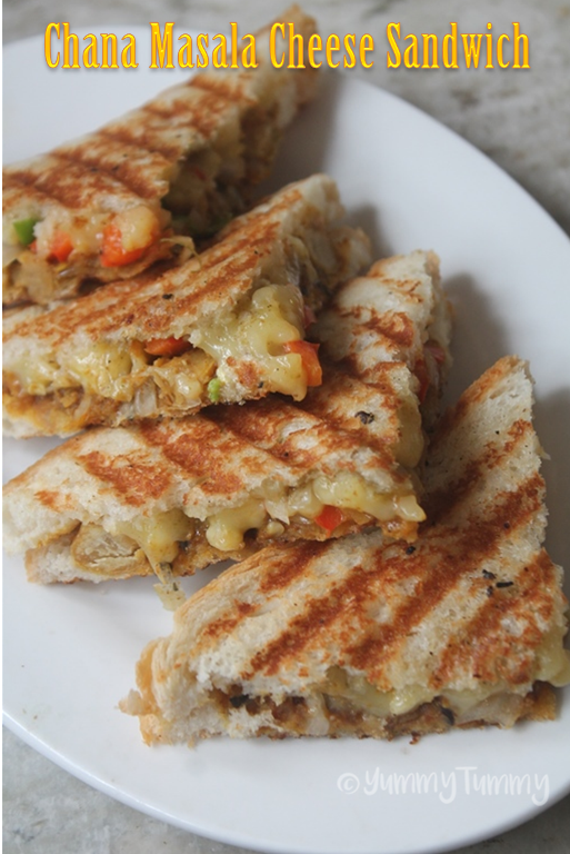 Leftover Chana Masala Sandwich Recipe