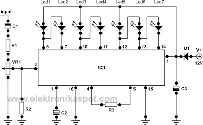 vu meter 7 led