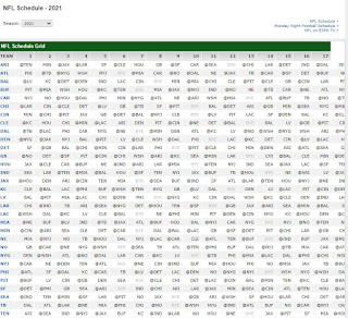2022 Excel Spreadsheet Of Nfl Schedule Excel Spreadsheets Help: 2021 Nfl Helmet Schedule Spreadsheet – Finally  Automated!